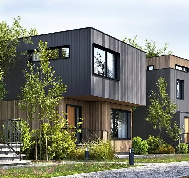 Maison moderne avec panneau solaire - Performance énergétique optimale